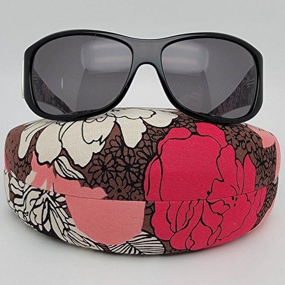 *SOLD* Vera Bradley Holly 023 Purple Punch Black Frame Grey Lens Sunglasses - Picture 1 of 16